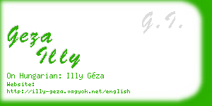 geza illy business card