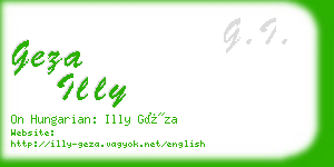 geza illy business card